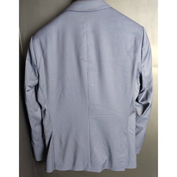 Snover Blue Pinstripe Suit Men's 38 Jacket/34W Pants 2-Pc Sharp Fit - Picture 11 of 16